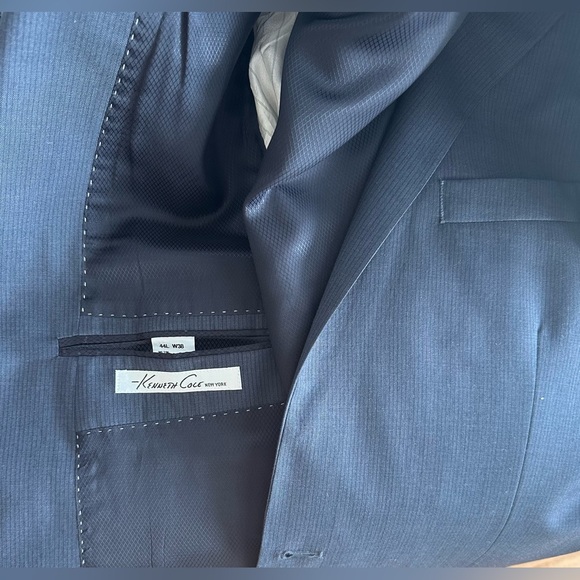 Men’s Suit Like New Navy 44L W38 Kenneth Cole New York sophisticated Business - Picture 2 of 15